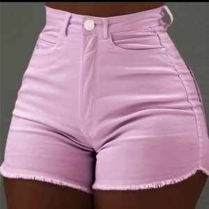 Pink jean shorts